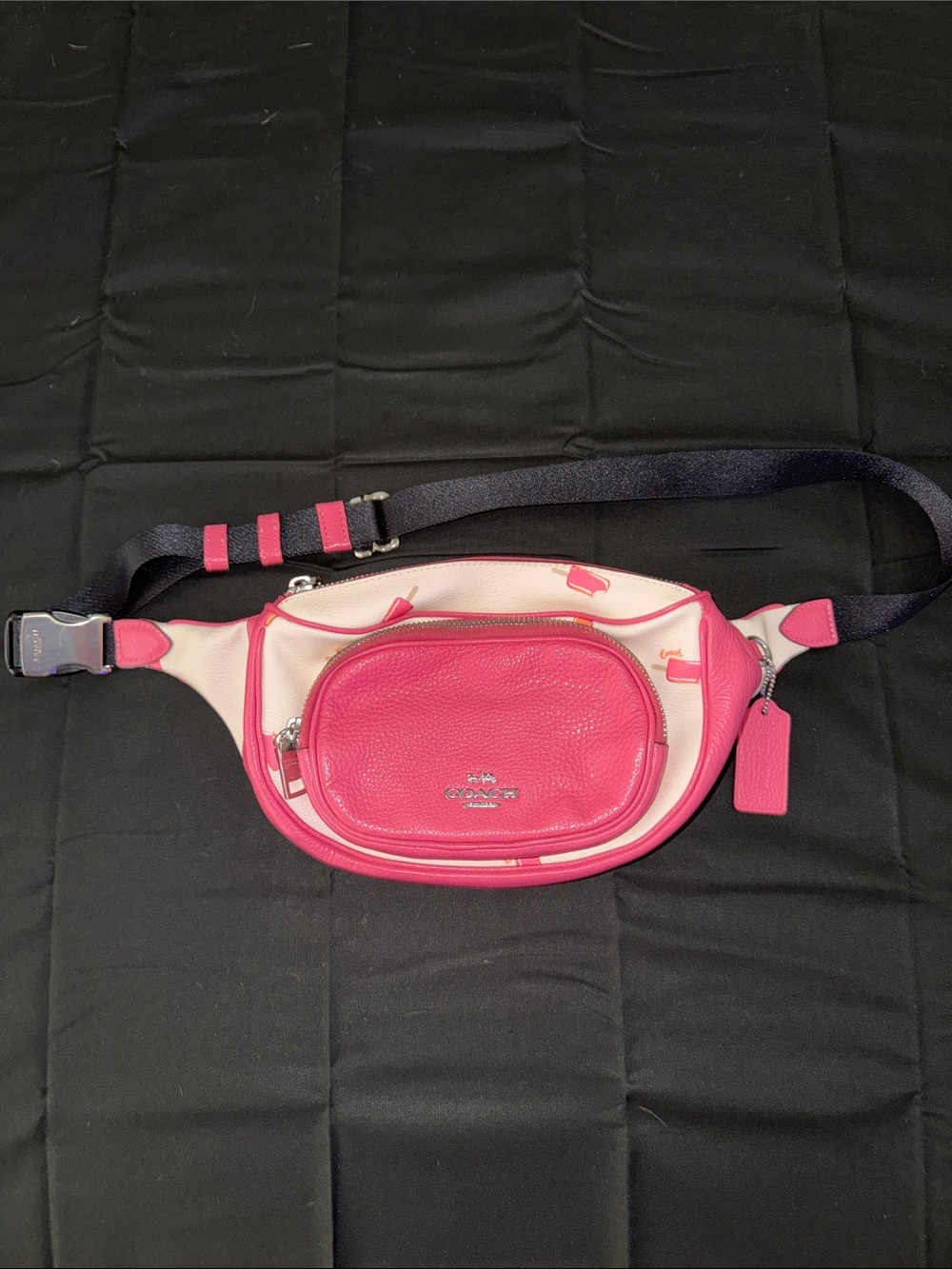 Coach Pink and Cream Leather Popsicle Crossbody Belt Bag